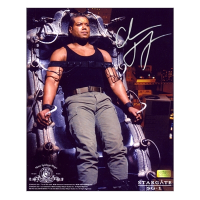 Christopher Judge Autographed 8×10 Stargate SG-1 Gamekeeper Chair Photo