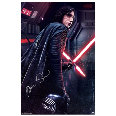 Adam Driver Autographed 2017 Star Wars The Last Jedi 22x34 Kylo Ren Poster