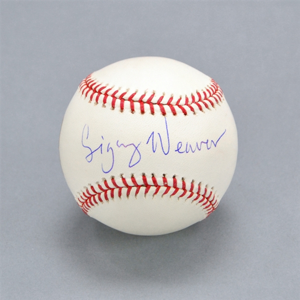 Sigourney Weaver Autographed Rawlings Official MLB Baseball