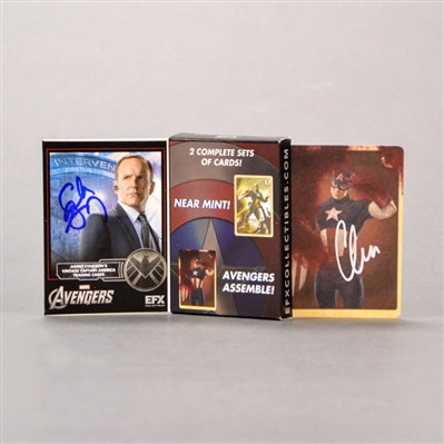 Chris Evans, Clark Gregg Autographed EFX Prop Replica Captain America Trading Card Set