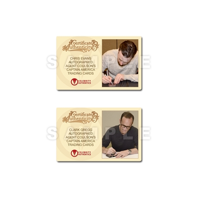 Chris Evans, Clark Gregg Autographed EFX Prop Replica Captain America Trading Card Set