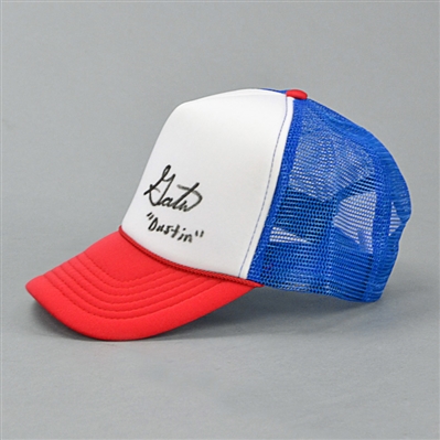 Gaten Matarazzo Autographed Stranger Things Dustin Cap with 'Dustin' Inscription