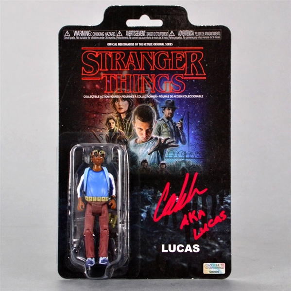 Caleb McLaughlin Autographed Stranger Things Lucas Action Figure with Lucas Inscription 