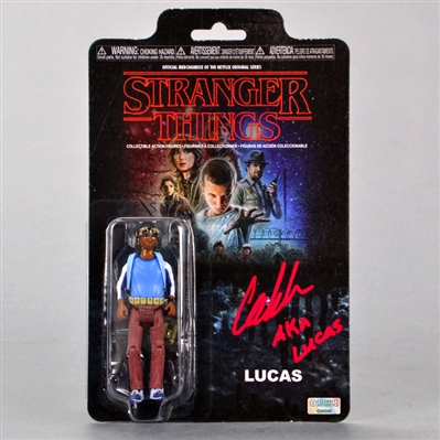 Caleb McLaughlin Autographed Stranger Things Lucas Action Figure with Lucas Inscription 