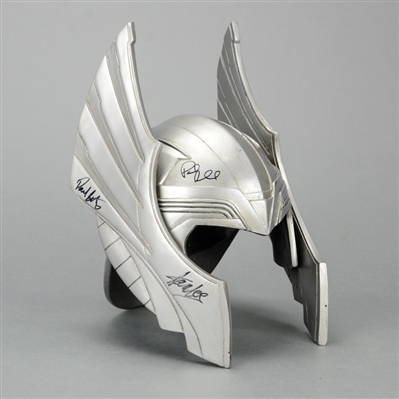 Chris Hemsworth, Tom Hiddleston, Stan Lee, Samuel L. Jackson, Paul Rudd and Paul Bettany Autographed Thor Son of Asgard 1:1 Scale Helmet