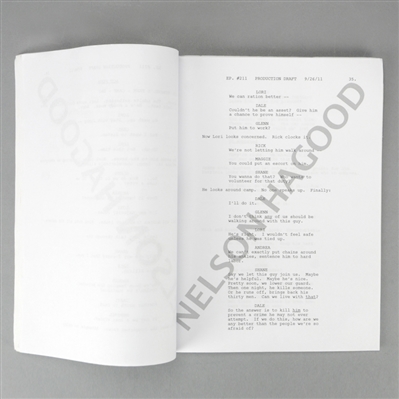 The Walking Dead Episode #211 'Judge, Jury, Executioner' 2 Production Draft Scripts with Production/Shooting Schedules and Reference Photos *Features the Death of Dale 
