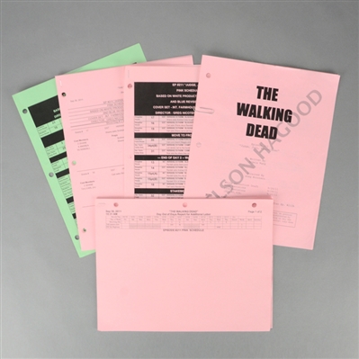 The Walking Dead Episode #211 'Judge, Jury, Executioner' 2 Production Draft Scripts with Production/Shooting Schedules and Reference Photos *Features the Death of Dale 