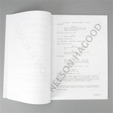 The Walking Dead Original Episode #210A '18 Miles Out' Draft Production Script *Features Rick and Shane's Climactic Fight Scene