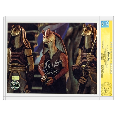 Ahmed Best Autographed 1999 Star Wars Episode I The Phantom Menace Jar Jar Binks Prisoner 8x10 Photo * CGC Signature Series
