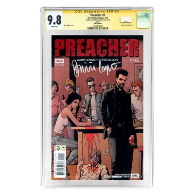Dominic Cooper Autographed 2016 Preacher #1 CGC SS 9.8 Comic