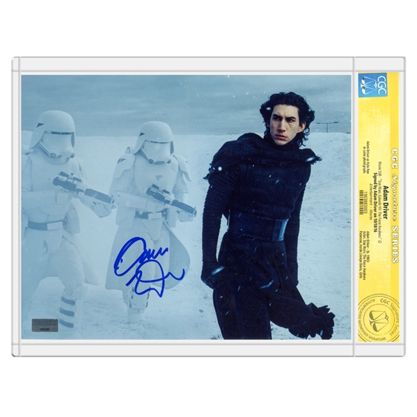 Adam Driver Autographed 2015 Star Wars: The Force Awakens Kylo Ren 8x10 Scene Photo * CGC Signature Series