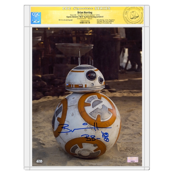 Brian Herring Autographed Star Wars: The Force Awakens BB-8 8x10 Photo * CGC Signature Series