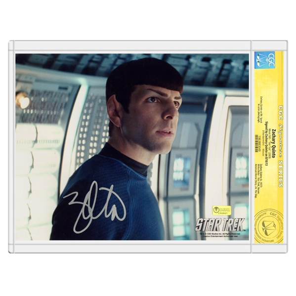 Zachary Quinto Autographed 8×10 Star Trek First Officer Spock *CGC Photo