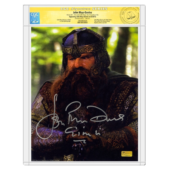 John Rhys-Davies Autographed The Lord of The Rings 8x10 Gimli 8x10 Photo * CGC Signature Series