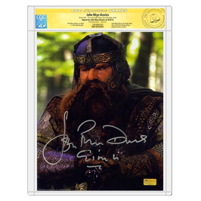 John Rhys-Davies Autographed The Lord of The Rings 8x10 Gimli 8x10 Photo * CGC Signature Series