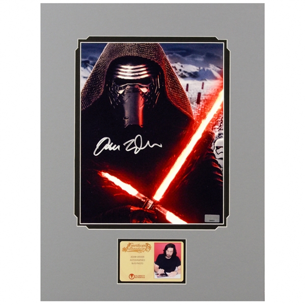 Adam Driver Autographed Star Wars: The Force Awakens 8×10 Kylo Ren Portrait Matted Photo