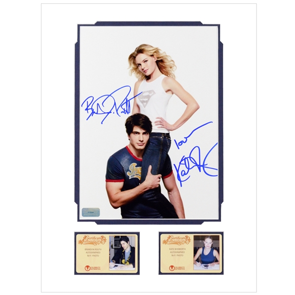 Brandon Routh, Kate Bosworth Autographed Entertainment Weekly 8×11 Matted Photo