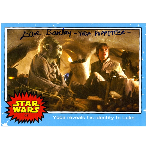 David Barclay Autographed Star Wars Topps 5x7 Trading Card w/ Yoda Puppeteer Inscription
