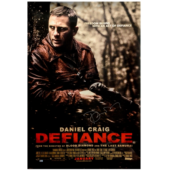 Daniel Craig Autographed 2008 Defiance Original 27×40 Movie Poster