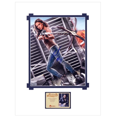 Michelle Rodriguez Autographed Universal Studios Fast and Furious Ride 8×10 Matted Photo