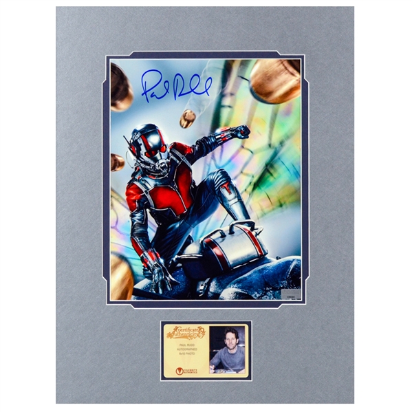  Paul Rudd Autographed 2015 Ant-Man 8x10 Matted Action Photo