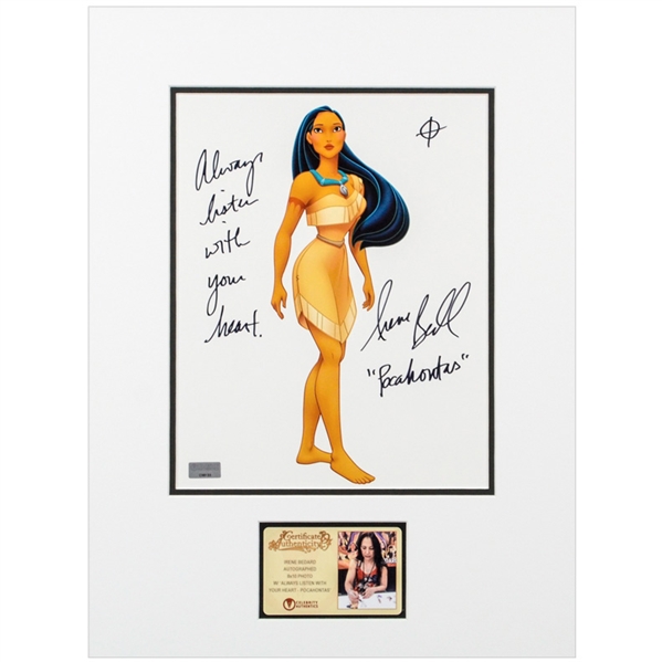 Irene Bedard Autographed Pocahontas 8x10 Matted Photo 