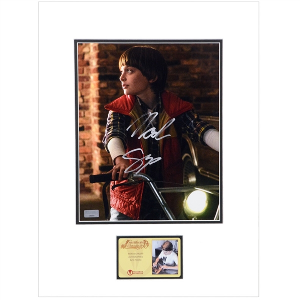 Noah Schnapp Autographed Stranger Things Will Byers 8x10 Matted Scene Photo