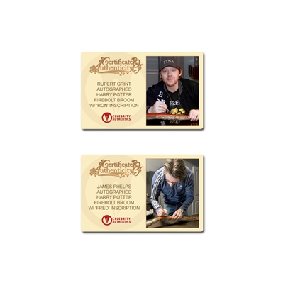 Rupert Grint, James Phelps, Oliver Phelps, Bonnie Wright Autographed Harry Potter Firebolt  Prop Replica Broom 