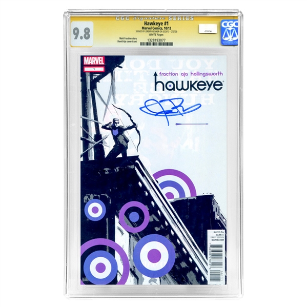 Jeremy Renner Autographed 2012 Marvel CGC Signature Series 9.8 Hawkeye #1 Mint