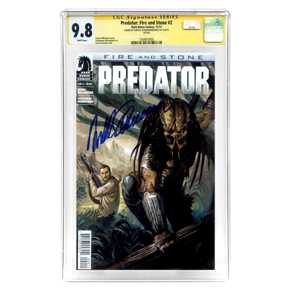 Arnold Schwarzenegger Autographed 2014 Predator Fire & Stone #2 CGC SS Signature Series 9.8 Comic