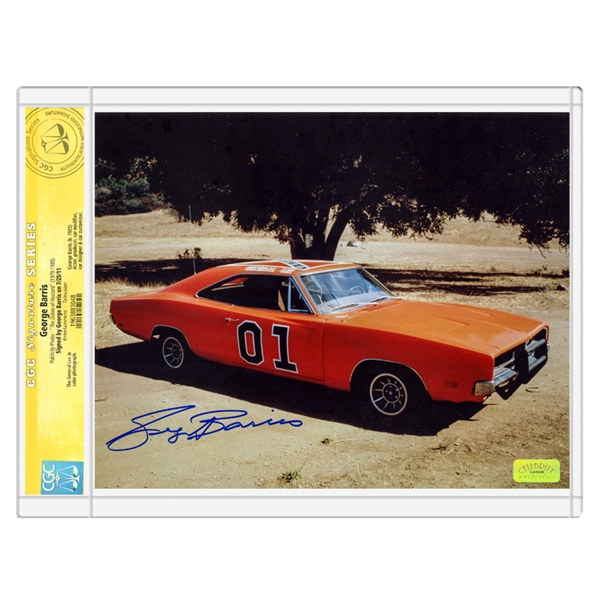 George Barris Autographed The Dukes of Hazzard General Lee 8x10 Photo *CGC Signature Series