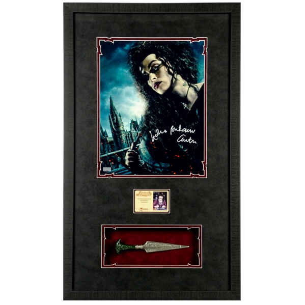 Helena Bonham Carter Autographed Harry Potter Bellatrix 11x14 Framed Photo with Bellatrix Dagger