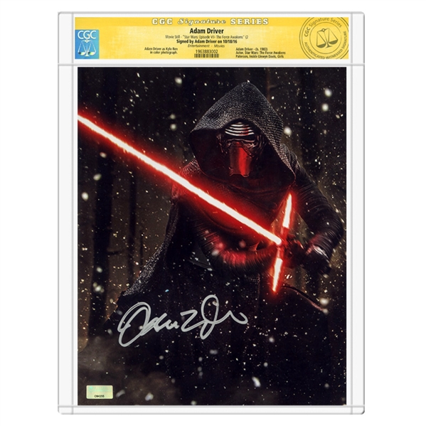 Adam Driver Autographed Star Wars: The Force Awakens 8x10 Kylo Ren Starkiller Base Photo * CGC Signature Series