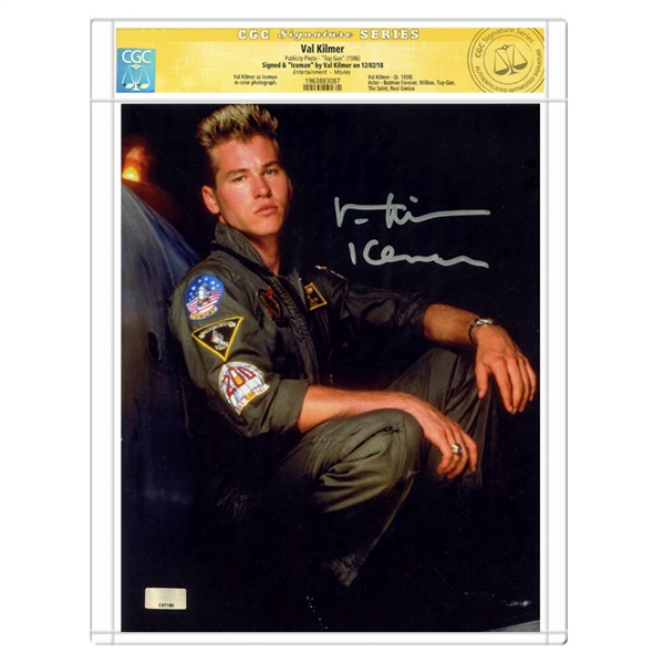 Val Kilmer Autographed Top Gun 8×10 Iceman Portrait Photo * CGC Signature Series