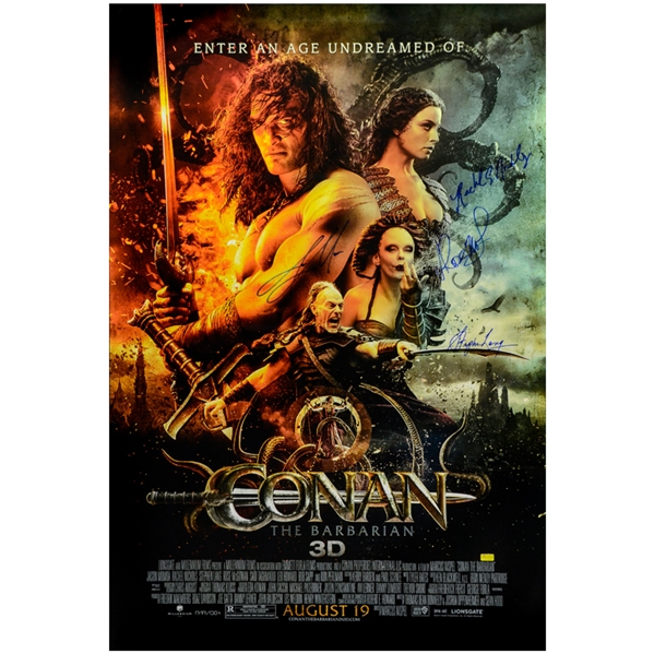 Jason Momoa, Rachel Nichols, Rose McGowan, Stephen Lang Autographed 2011 Conan the Barbarian Original 27x40 Double-Sided Movie Poster