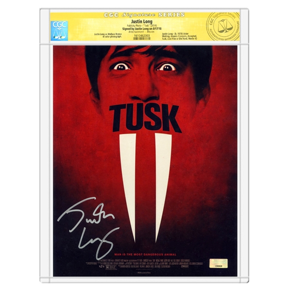 Justin Long Autographed 8x10 Tusk Poster *CGC Signature Series