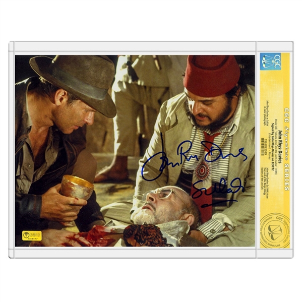 John Rhys-Davies Autographed 8×10 Indiana Jones and the Last Crusade Photo * CGC Signature Series