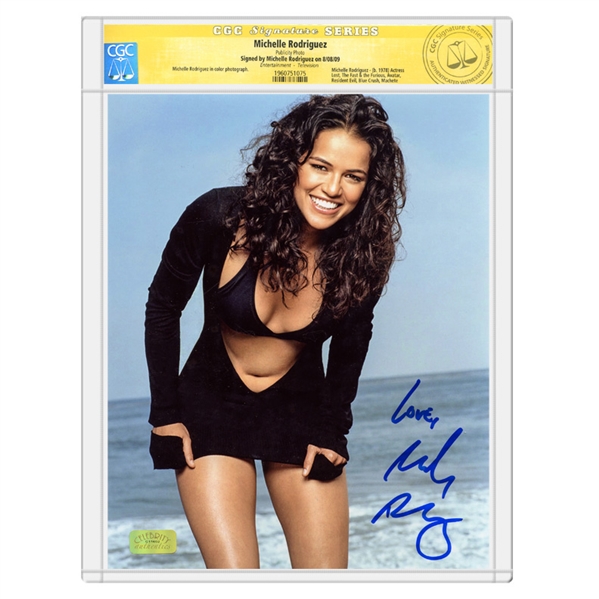 Michelle Rodriguez Autographed Swimsuit 8x10 Photo *CGC Signature Series