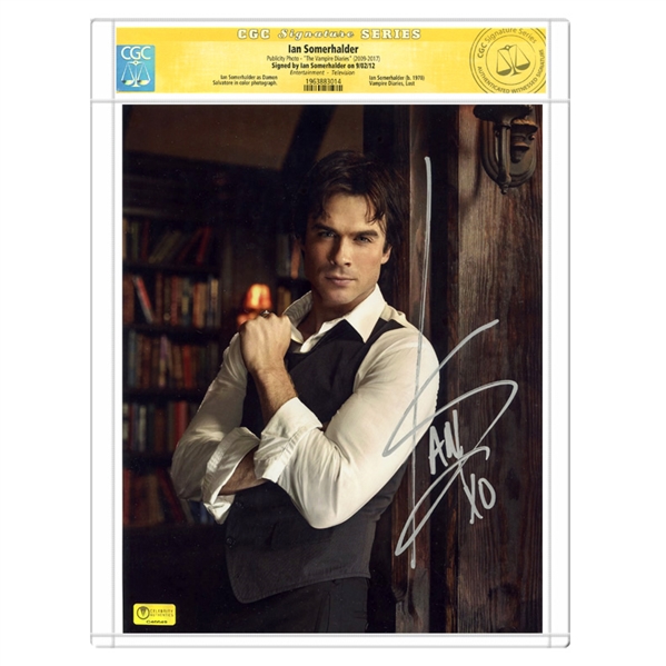 Ian Somerhalder Autographed Vampire Diaries Damon in Library 8x10 Photo * CGC Signature Series