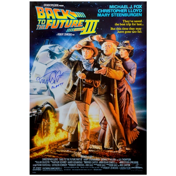 Michael J. Fox Autographed 1990 Back to the Future Part III 27x40 Single-Sided Movie Poster