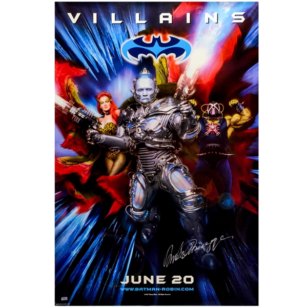 Arnold Schwarzenegger Autographed 1997 Batman & Robin Villains Original 27x40 Double-Sided Movie Poster