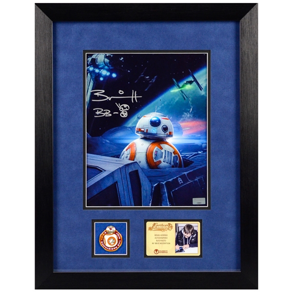 Brian Herring Autographed Star Wars: The Last Jedi BB-8 Framed 8x10 Photo with Limited Edition BB-8 Collectors Pin