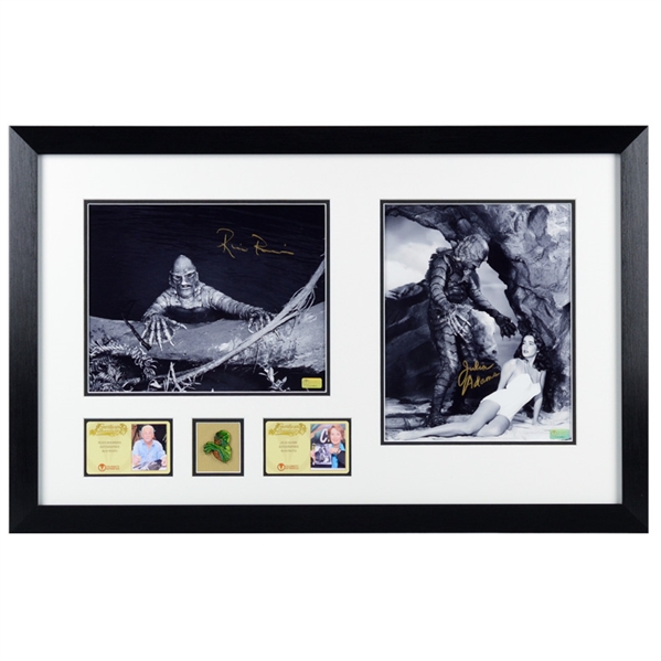 Julia Adams, Ricou Browning Autographed The Creature From the Black Lagoon Framed 8x10 Photos with Limited Edition Collectors Pin