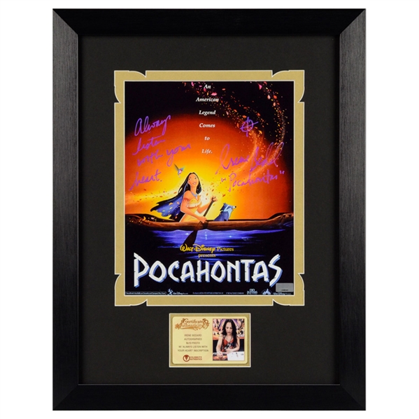 Irene Bedard Autographed Walt Disneys Pocahontas 8x10 Framed Photo with Inscription