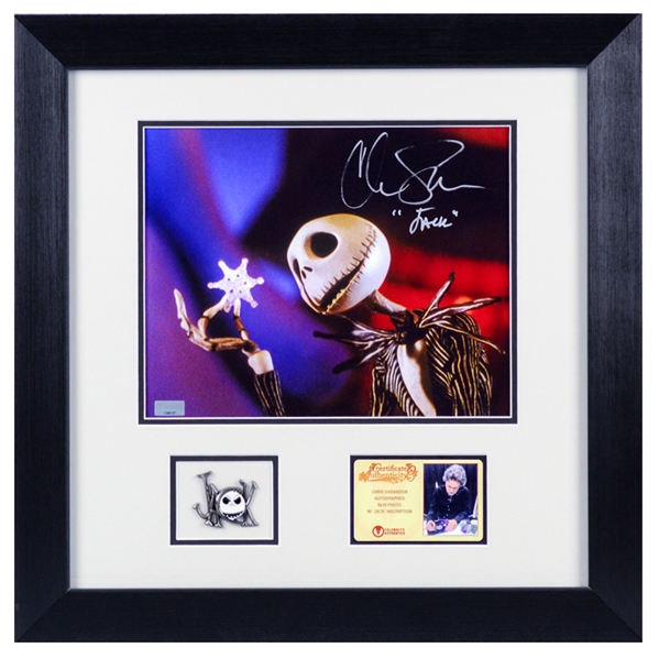 Chris Sarandon Autographed 8x10 The Nightmare Before Christmas Framed Photo with Limited Edition Jack Skellington Collectors Pin 