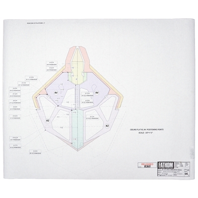 Fathom Godzilla: King of the Monsters Direct from the Set 30x36 Schematic- Ceiling Flat #2, #4 Positioning Points  