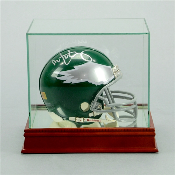 Mark Wahlberg, Vince Papale Autographed Invincible Philadelphia Eagles Mini-Helmet with Glass Display Case