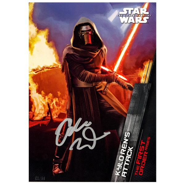 Adam Driver Autographed Star Wars The Force Awakens Kylo Rens Attack 5x7 Trading Card