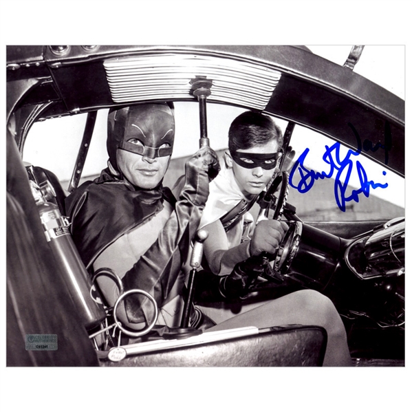 Burt Ward Autographed 1966 Batman and Robin Black and White 8×10 Scene Photo