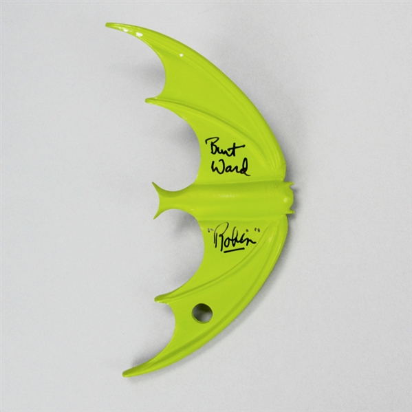 Burt Ward Autographed Green Batarang with ‘Robin’ Inscription